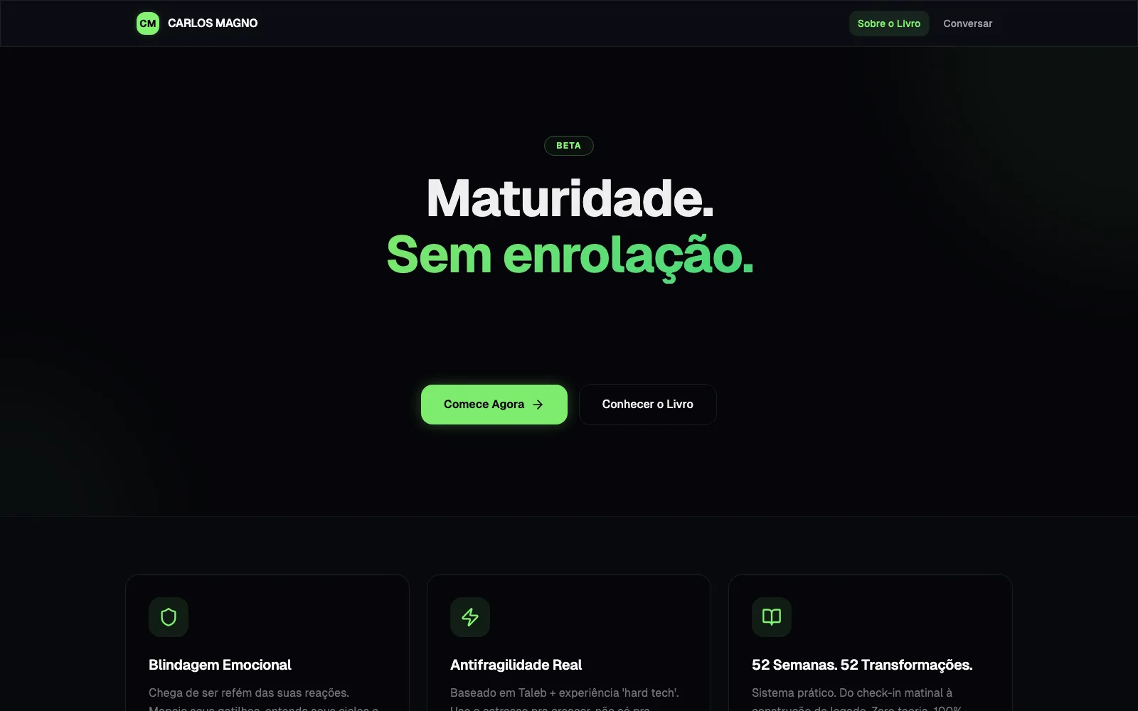 Preview do projeto Maturity Toolbox a partir do portfólio público do estúdio.